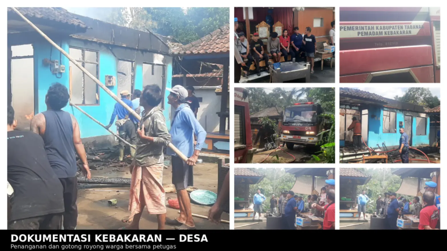 Kebakaran Rumah Warga Lansia di Munduk Laka, Desa Angkah, Mendapat Penanganan Bersama